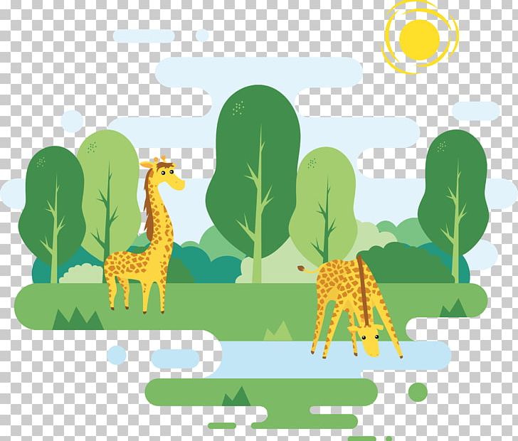 Giraffe Illustration PNG, Clipart, Adobe Illustrator, Art, Background Green, Cartoon, Download Free PNG Download