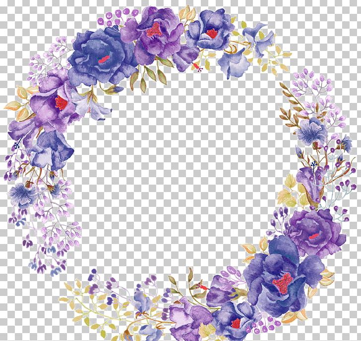 Flower Purple Watercolor Painting Wreath PNG, Clipart, Bloom, Color, Flower Arranging, Flowers, Illustration Painting Free PNG Download