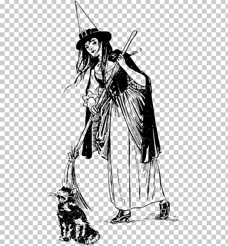 Cat Witchcraft Witch Hat PNG, Clipart, Black Cat, Cat, Costume, Costume Design, Drawing Free PNG Download