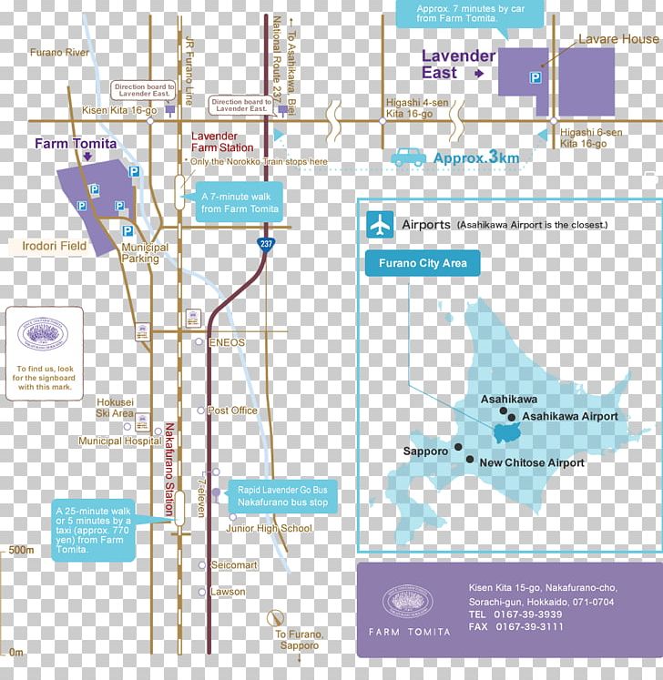 Farm Tomita Lavender Farm Station Furano ファーム富田 ラベンダーイースト PNG, Clipart, Angle, Area, Bus, Diagram, Engineering Free PNG Download