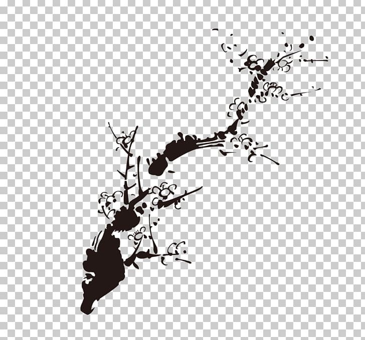 Ink Wash Painting Plum Blossom PNG, Clipart, Art, Birdandflower Painting, Branch, Chinese Painting, Chinese Style Free PNG Download