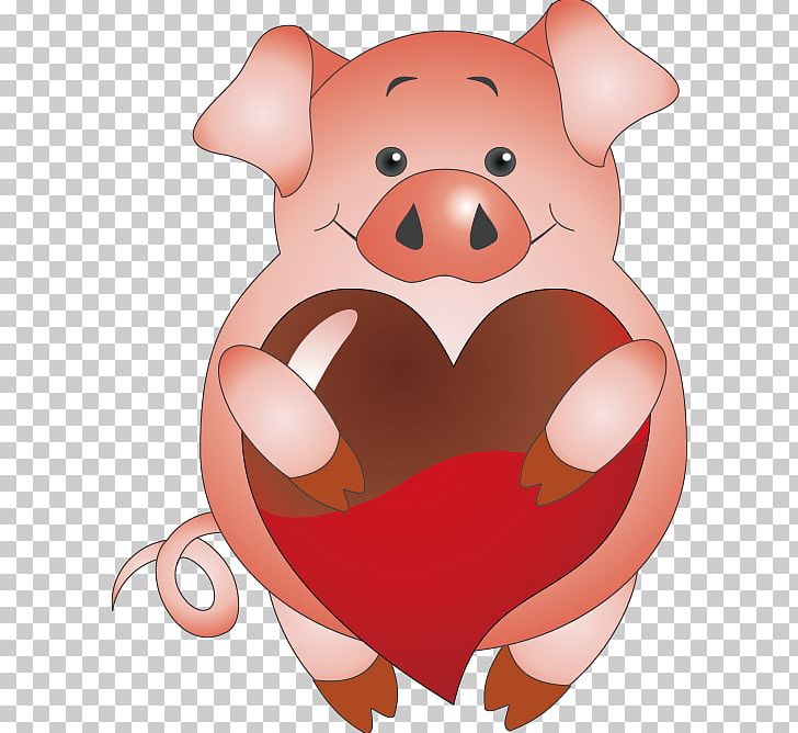 Domestic Pig Valentines Day Paper Scrapbooking PNG, Clipart, Animals, Carnivoran, Cartoon, Dog Like Mammal, February 14 Free PNG Download