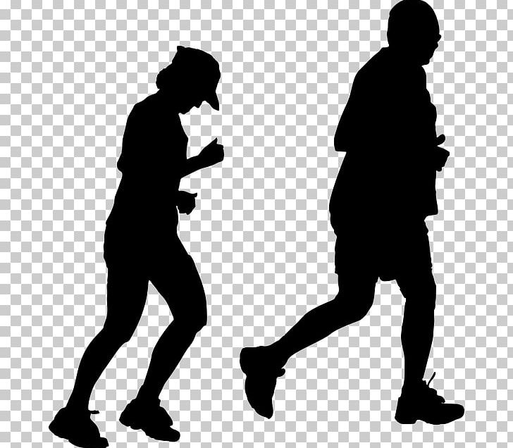 Jogging Silhouette Running Sport PNG, Clipart, Black And White, Couple, Dance, Human Behavior, Jogging Free PNG Download