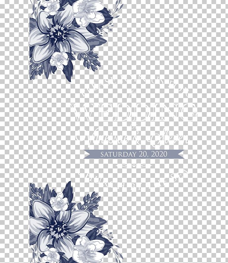 Floral Design Monochrome Black And White Pattern PNG, Clipart, Black, Blue, Ceremony Invitation, Flora, Flower Free PNG Download