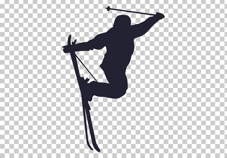 Silhouette Skiing Ski Jumping PNG, Clipart, Angle, Animals, Arm, Balance, Black And White Free PNG Download