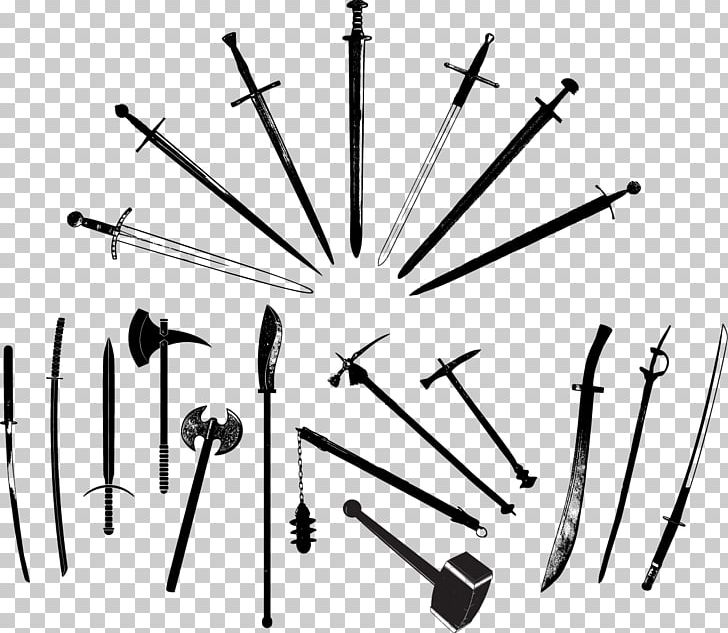 Weapon Adobe Illustrator PNG, Clipart, Angle, Arms, Black And White, Collection Vector, Creative Market Free PNG Download