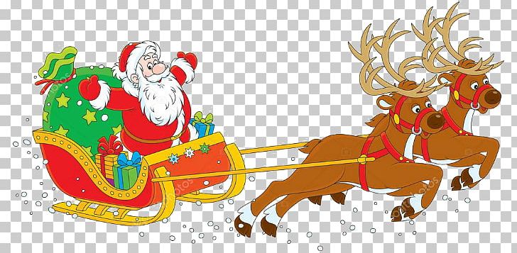 Santa Claus Reindeer Christmas Sled PNG, Clipart, Art, Christmas, Christmas Decoration, Christmas Ornament, Claus Free PNG Download