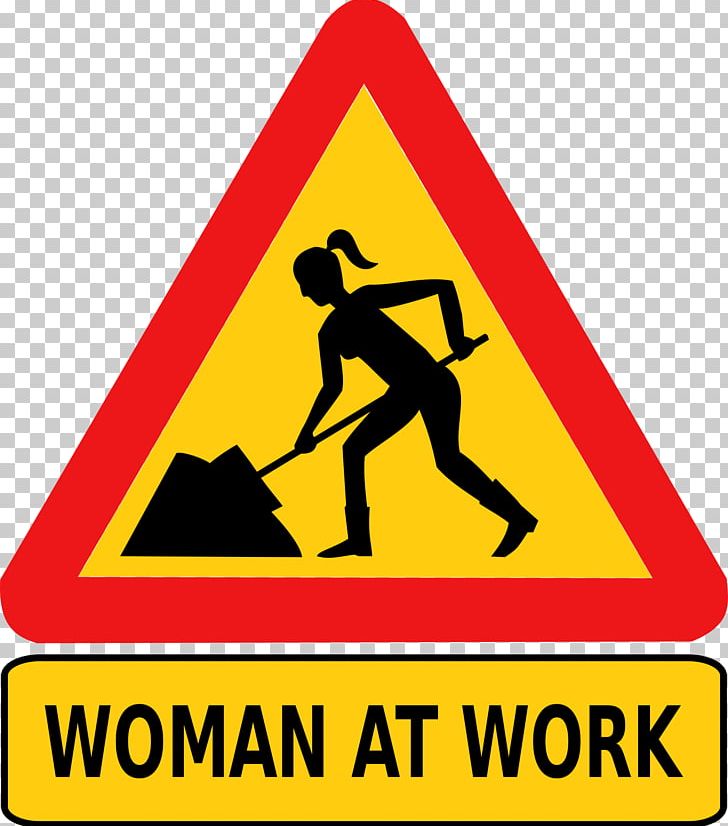 Traffic Sign Roadworks Warning Sign PNG, Clipart, Angle, Area, Arrow, Brand, Female Free PNG Download