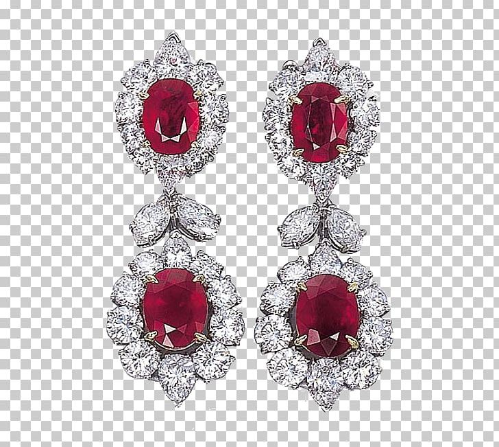 Earring Jewellery Ruby Diamond Gemstone PNG, Clipart, Bling Bling, Body Jewelry, Brilliant, Carat, Cartier Free PNG Download