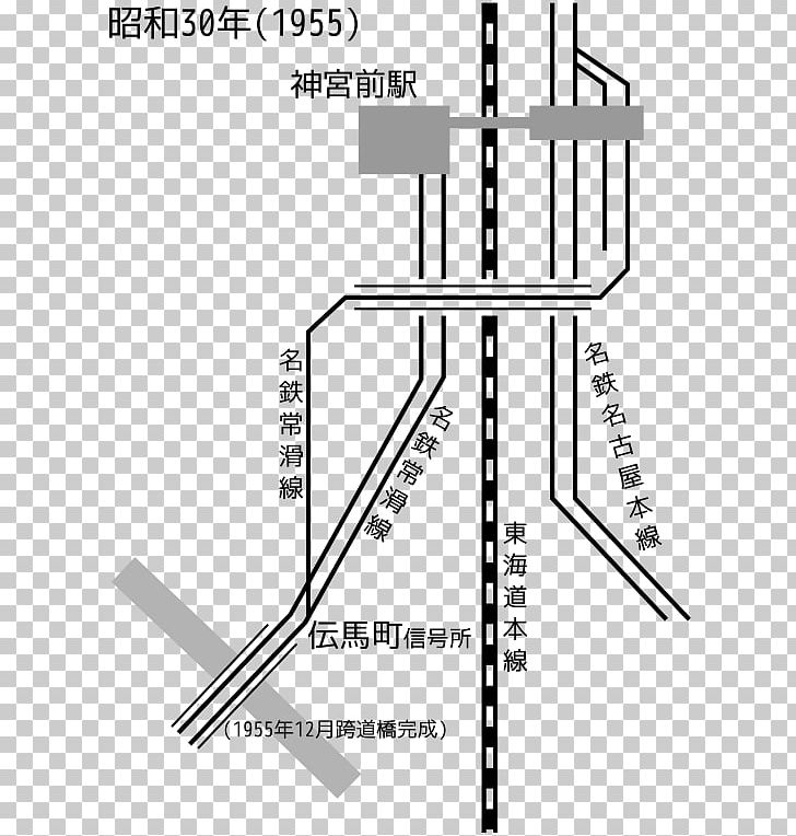 Jingū-mae Station Sanbonmatsucho 跨線橋 Meitetsu Grade Separation PNG, Clipart, Angle, Area, Atsutaku Nagoya, Black And White, December Free PNG Download