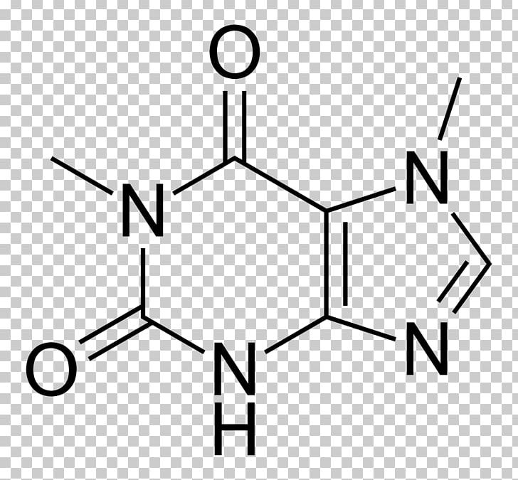 Tea Caffeine Chemical Formula Paraxanthine Molecule PNG, Clipart, Angle, Area, Ballandstick Model, Black And White, Caffeine Free PNG Download