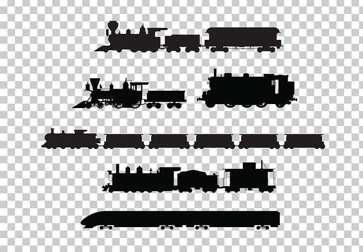 Train Rail Transport Silhouette Locomotive PNG, Clipart, Angle, Background Black, Black, Black And White, Black Hair Free PNG Download