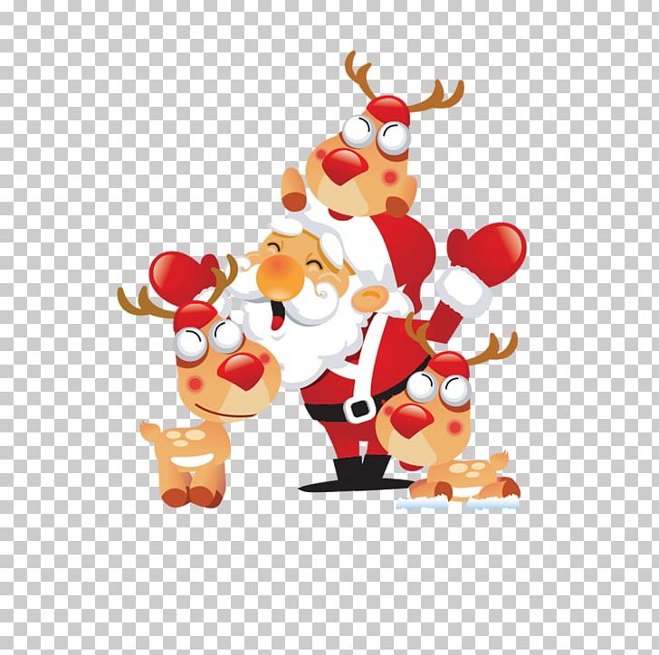 Reindeer Santa Claus Christmas Day Child Greeting & Note Cards PNG, Clipart, Birthday, Cartoon, Child, Christmas Day, Creativity Free PNG Download