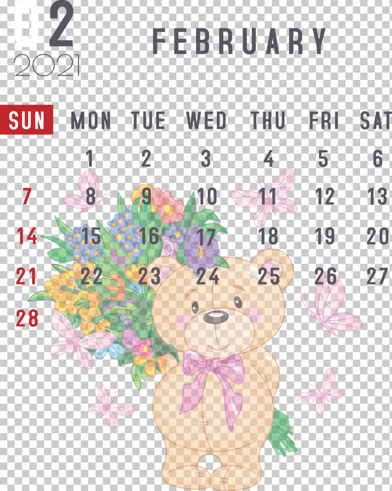 February 2021 Printable Calendar February Calendar 2021 Calendar PNG, Clipart, 2021 Calendar, Annual Calendar, Floral Design, Floral Frame, Flower Free PNG Download