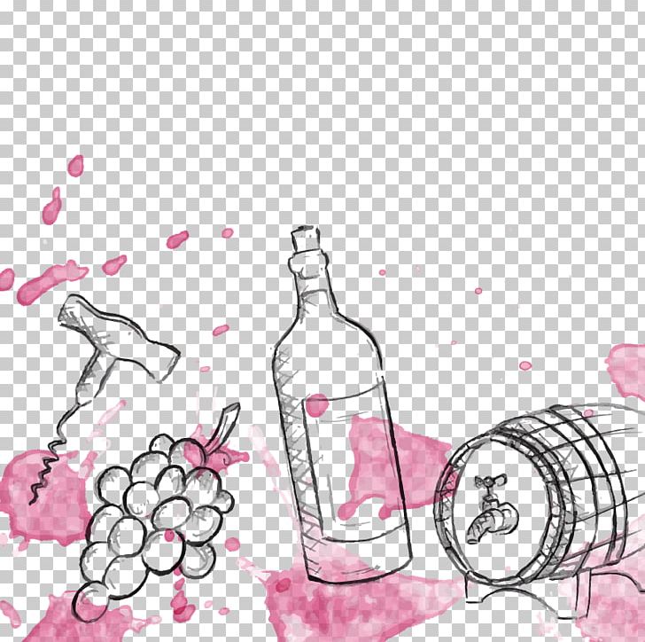 Wine Auction Watercolor Painting Bottle Barrel PNG, Clipart, Alcoholic Drink, Art, Cask, Corkscrew, Cup Free PNG Download