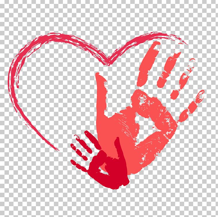 Red Heart-shaped Palm Prints PNG, Clipart, Cartoon, Child, Clip Art, Couple, Daughter Free PNG Download