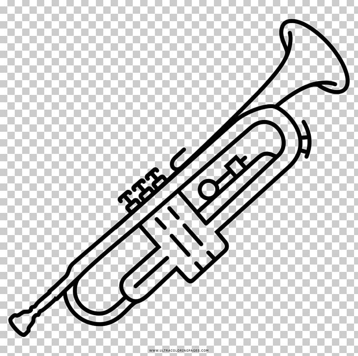 Trumpet Musical Instruments Drawing PNG, Clipart, Area, Bass Trumpet, Black And White, Brand, Brass Instrument Free PNG Download