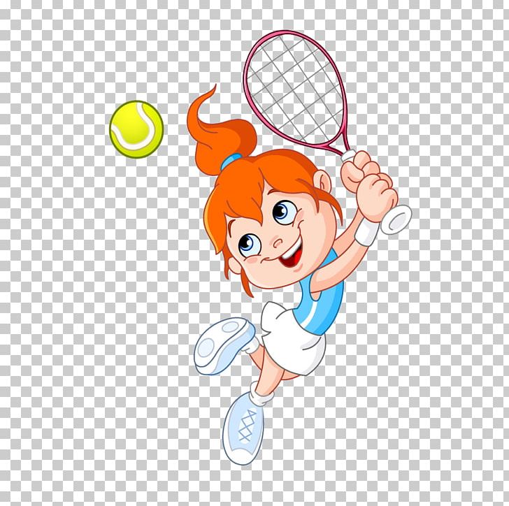 Tennis Girl Racket Illustration PNG, Clipart, Area, Art, Baby Girl, Ball, Cartoon Free PNG Download