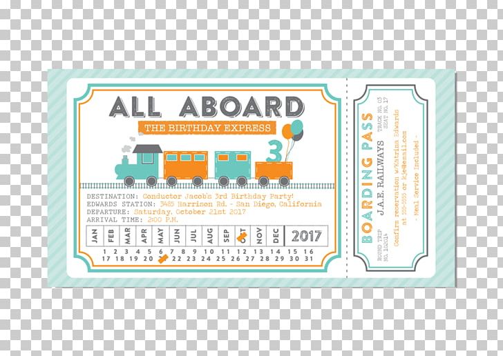 Wedding Invitation Train Ticket Birthday Party PNG, Clipart, Area, Birthday, Boarding, Boarding Pass, Brand Free PNG Download