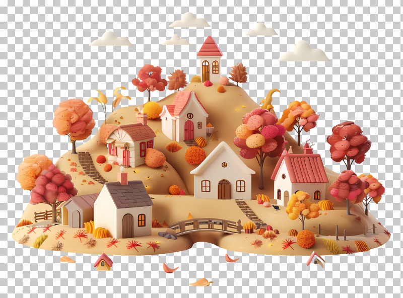 Autumn Village - Small Village In Autumn PNG