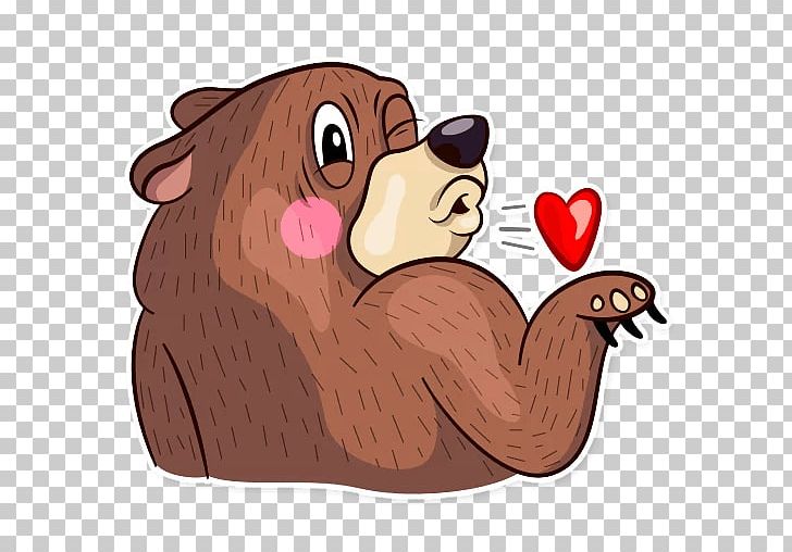 Bear Sticker Telegram Mammal Dog PNG, Clipart, Animals, Bear, Beaver, Carnivoran, Cartoon Free PNG Download