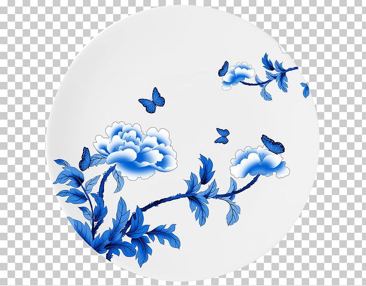 Chinese Ceramics Blue And White Pottery Porcelain Plate PNG, Clipart, Black White, Blue, Blue Abstract, Blue Background, Blue Flower Free PNG Download
