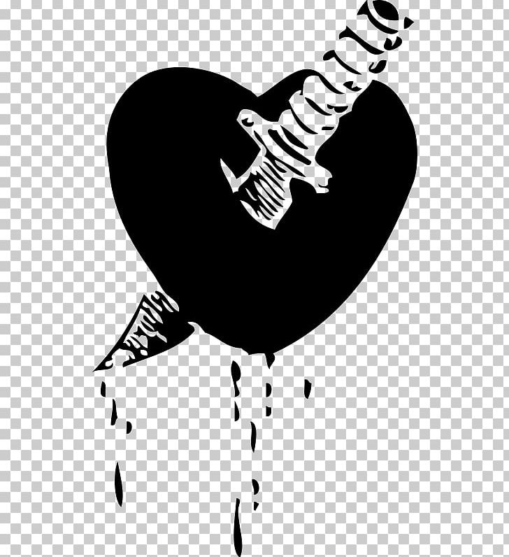 Knife Heart Stabbing PNG, Clipart, Art, Black, Black And White, Blood, Computer Icons Free PNG Download