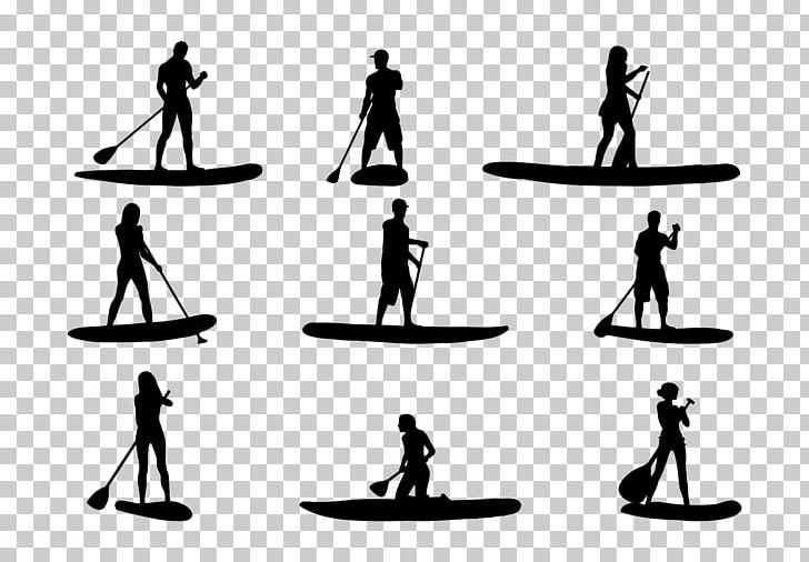 Silhouette Standup Paddleboarding PNG, Clipart, Animals, Balance, Black And White, Human Behavior, Libre Free PNG Download