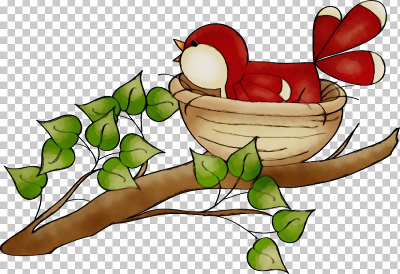 Cartoon Plant Branch Perching Bird PNG, Clipart, Branch, Cartoon, Paint, Perching Bird, Plant Free PNG Download