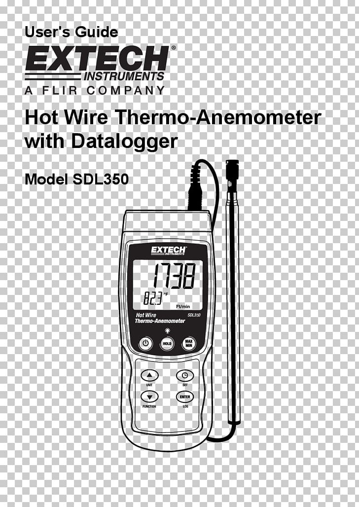Extech Instruments FLIR Systems Data Logger Measuring Instrument Thermometer PNG, Clipart, Anemometer, Angle, Area, Black And White, Brand Free PNG Download