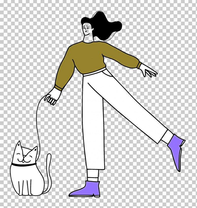 Walking The Cat PNG, Clipart, Cartoon, Character, Human, Shoe, Sports Equipment Free PNG Download