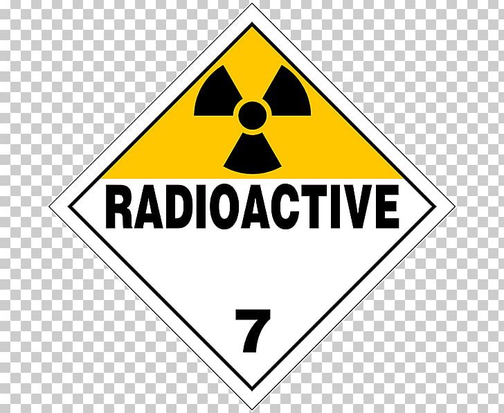 HAZMAT Class 7 Radioactive Substances Dangerous Goods Placard Decal Sticker PNG, Clipart, Area, Brand, Combustibility And Flammability, Corrosive Substance, Hazardous Waste Free PNG Download