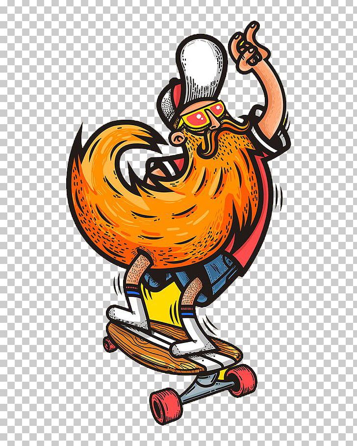 T-shirt Skateboarding Art Roller Skates PNG, Clipart, Artist, Bearded, Bird, Cartoon, Cartoon Elderly Free PNG Download