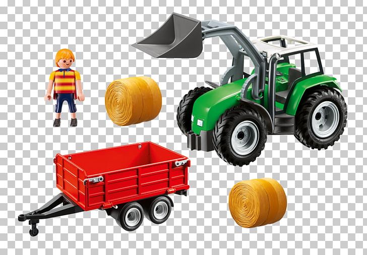Tractor Playmobil Trailer Toy Farm PNG, Clipart, Agricultural Machinery, Baler, Bucket, Construction Equipment, Etukuormain Free PNG Download