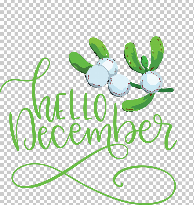 Hello December Winter PNG, Clipart, Flower, Green, Hello December, Leaf, Logo Free PNG Download