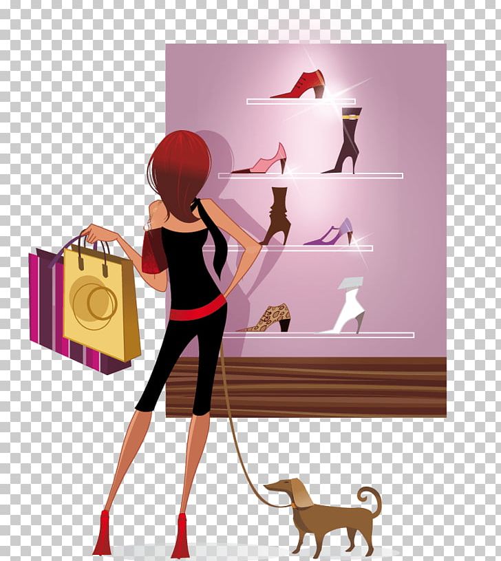 Shopping High-heeled Shoe Bag Woman PNG, Clipart, Art, Bag, Handbag, Highheeled Shoe, Human Behavior Free PNG Download