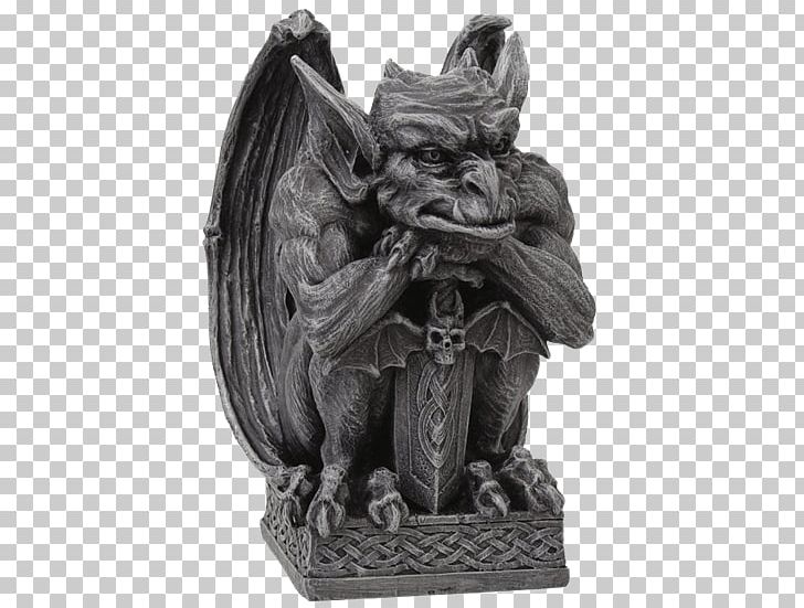 Gargoyle Figurine Statue Sculpture Gothic Architecture PNG, Clipart, Art, Bat, Black And White, Carving, Classical Sculpture Free PNG Download