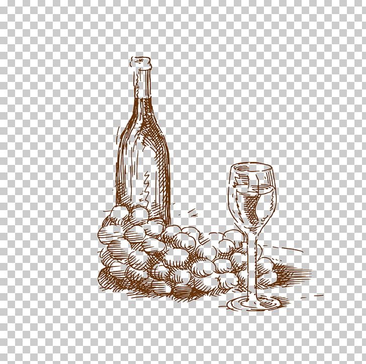 White Wine Common Grape Vine Drawing PNG, Clipart, Barware, Bottle, Champagne, Drawing, Drink Free PNG Download