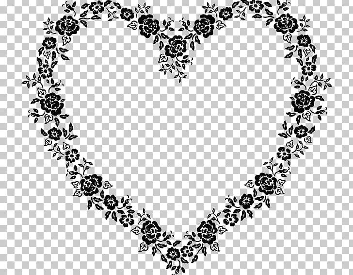 Heart PNG, Clipart, Black And White, Body Jewelry, Circle, Computer Icons, Flower Free PNG Download