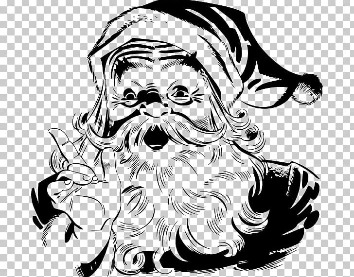 Santa Claus Black And White Christmas PNG, Clipart, Art, Black And White, Christmas, Christmas Card, Coloring Book Free PNG Download