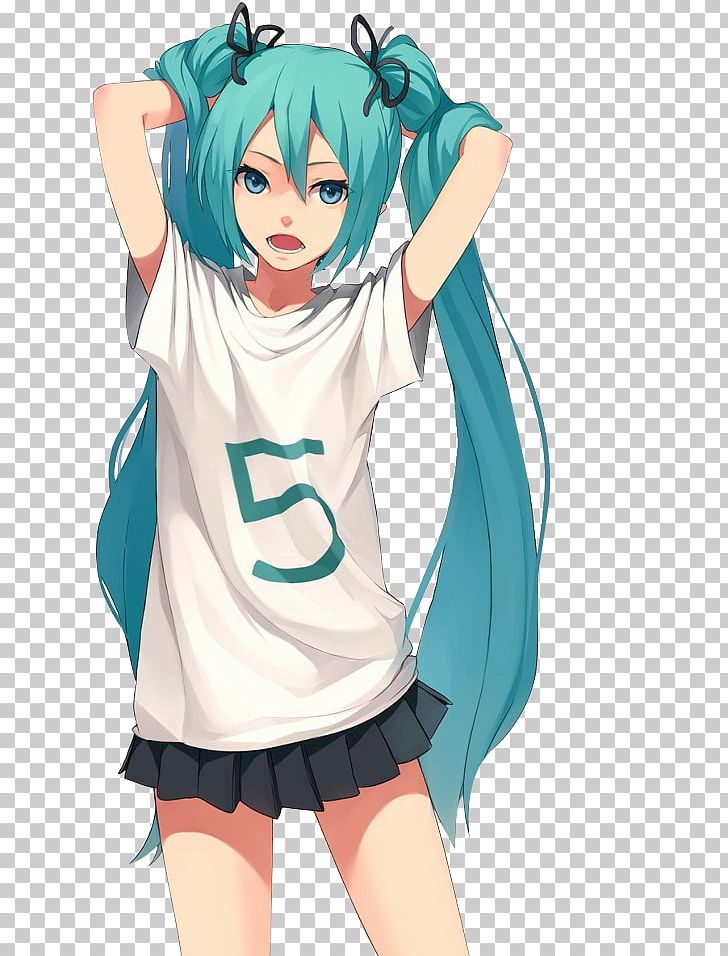 Hatsune Miku Desktop PNG, Clipart, Arm, Black Hair, Blue, Brown Hair, Cartoon Free PNG Download