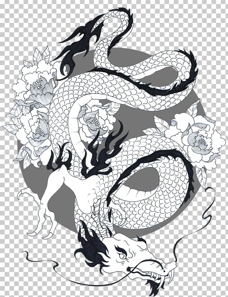 Koi Japanese Dragon Tattoo Drawing PNG, Clipart, Art, Automotive Design, Black And White, Chinese Art, Chinese Dragon Free PNG Download
