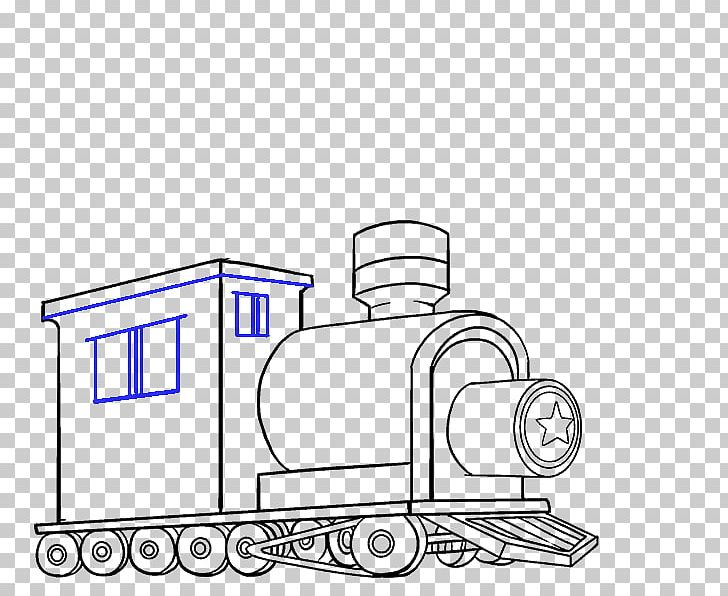 Train Thomas Drawing Rail Transport Steam Locomotive PNG, Clipart, Angle, Are, Artwork, Black And White, Cartoon Free PNG Download