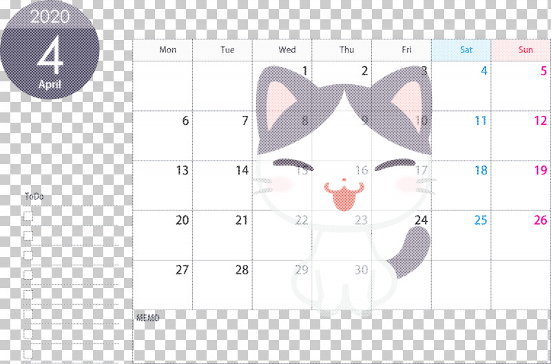 April 2020 Calendar April Calendar 2020 Calendar PNG, Clipart, 2020 Calendar, April 2020 Calendar, April Calendar, Cat, Line Free PNG Download