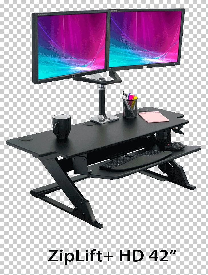 Standing Desk Sit-stand Desk Table PNG, Clipart, Angle, Computer Monitor, Computer Monitor Accessory, Desk, Display Device Free PNG Download