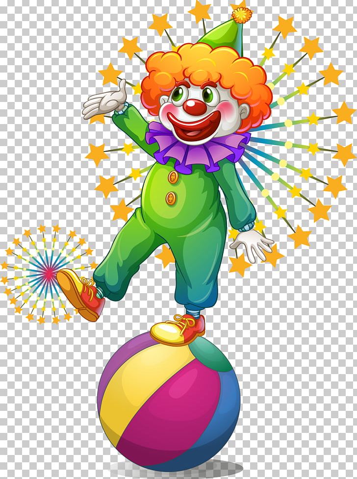 Clown Circus Illustration PNG, Clipart, Art, Background Green, Ball, Clown Vector, Decoration Free PNG Download