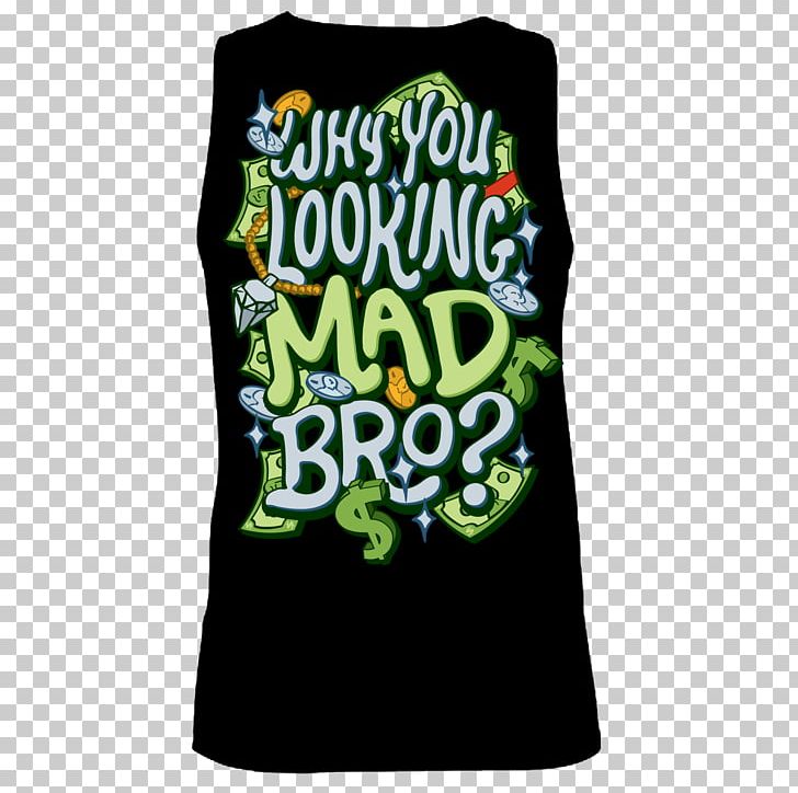 T-shirt Sleeveless Shirt Outerwear Font PNG, Clipart, Active Tank, Brand, Bro, Clothing, Green Free PNG Download