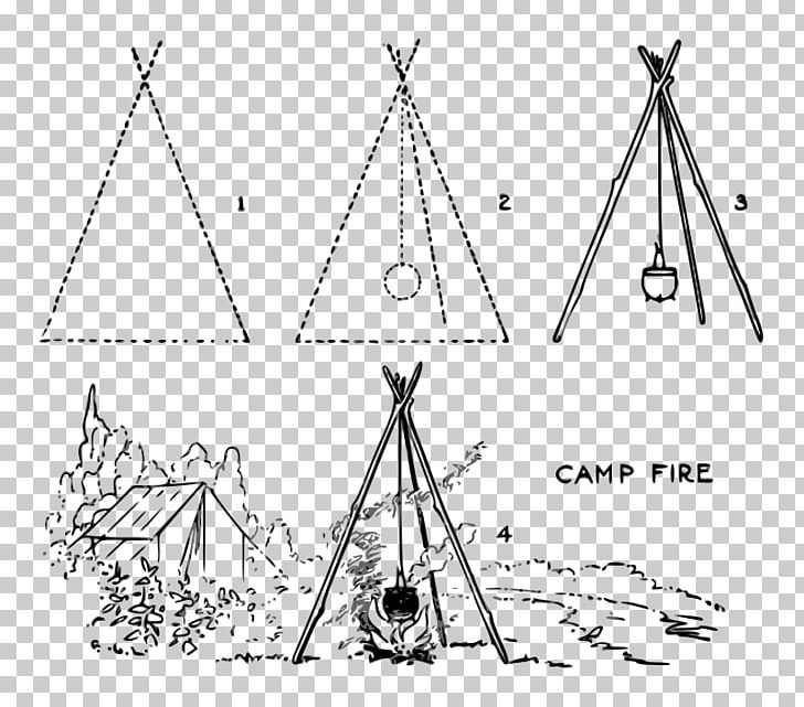 Campfire Camping Outdoor Cooking PNG, Clipart, Angle, Area, Backpacking, Black And White, Campfire Free PNG Download