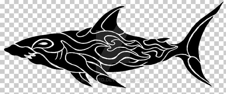Great White Shark Tattoo Tribe PNG, Clipart, Beak, Black, Black And White, Cartilaginous Fish, Dolphin Free PNG Download