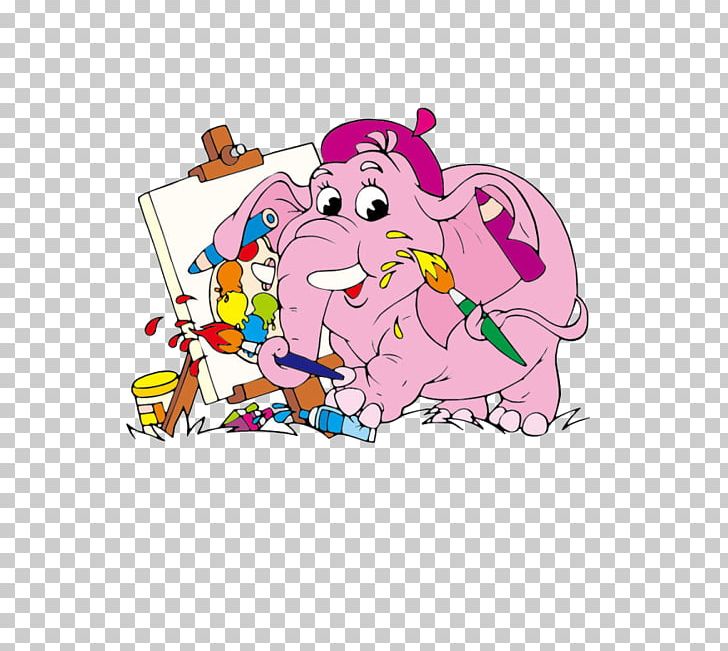 Elephant Painting Cartoon PNG, Clipart, Animals, Area, Drawing, Elephants, Encapsulated Postscript Free PNG Download